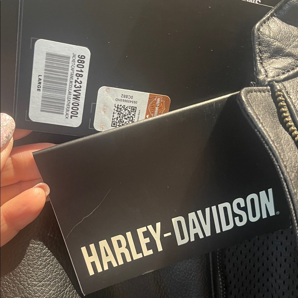 Harley-Davidson Black Leather Riding Jacket Large NWT 3 - Picture 2 of 16